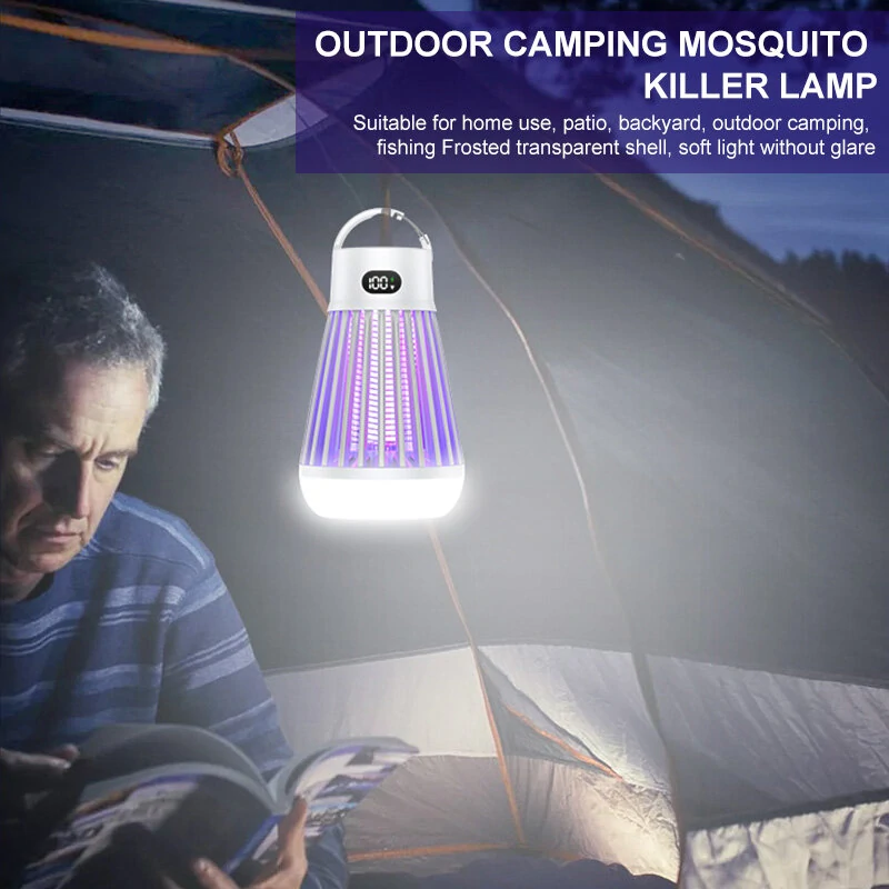 AGSIVO Cordless LED Digital Display Electric Mosquito Bug Zapper Mosquito Killing Lamp Fly Trap Camp Lamp with Rechargeable Battery for Indoor and Outdoor — view 10