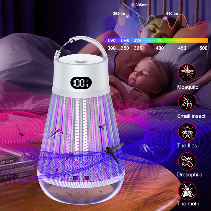AGSIVO Cordless LED Digital Display Electric Mosquito Bug Zapper Mosquito Killing Lamp Fly Trap Camp Lamp with Rechargeable Battery for Indoor and Outdoor — view 6