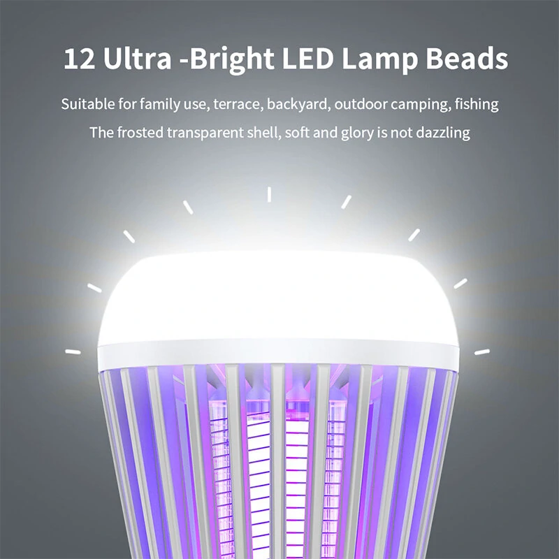 AGSIVO Cordless LED Digital Display Electric Mosquito Bug Zapper Mosquito Killing Lamp Fly Trap Camp Lamp with Rechargeable Battery for Indoor and Outdoor — view 7