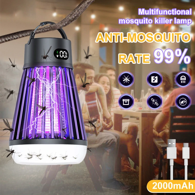 AGSIVO Cordless LED Digital Display Electric Mosquito Bug Zapper Mosquito Killing Lamp Fly Trap Camp Lamp with Rechargeable Battery for Indoor and Outdoor — view 9