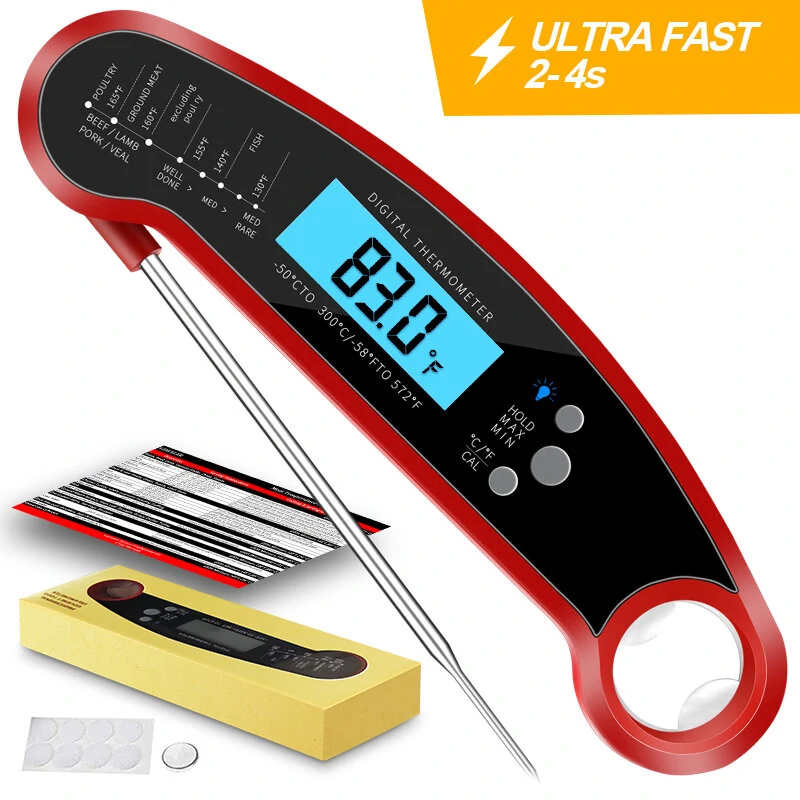AGSIVO Fast Instant Read Digital Food Meat Thermometer Waterproof For BBQ Kitchen Cooking Grilling — AGSIVO