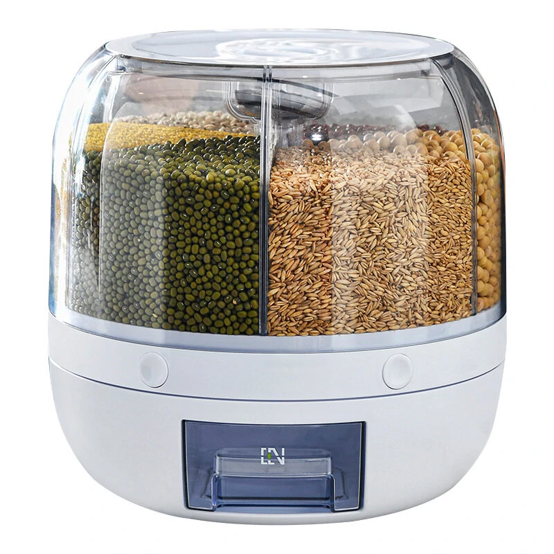 AGSIVO Grain Rice Storage Container Dispenser 360° Rotating Rice Dispenser Kitchen Organizer — view 6