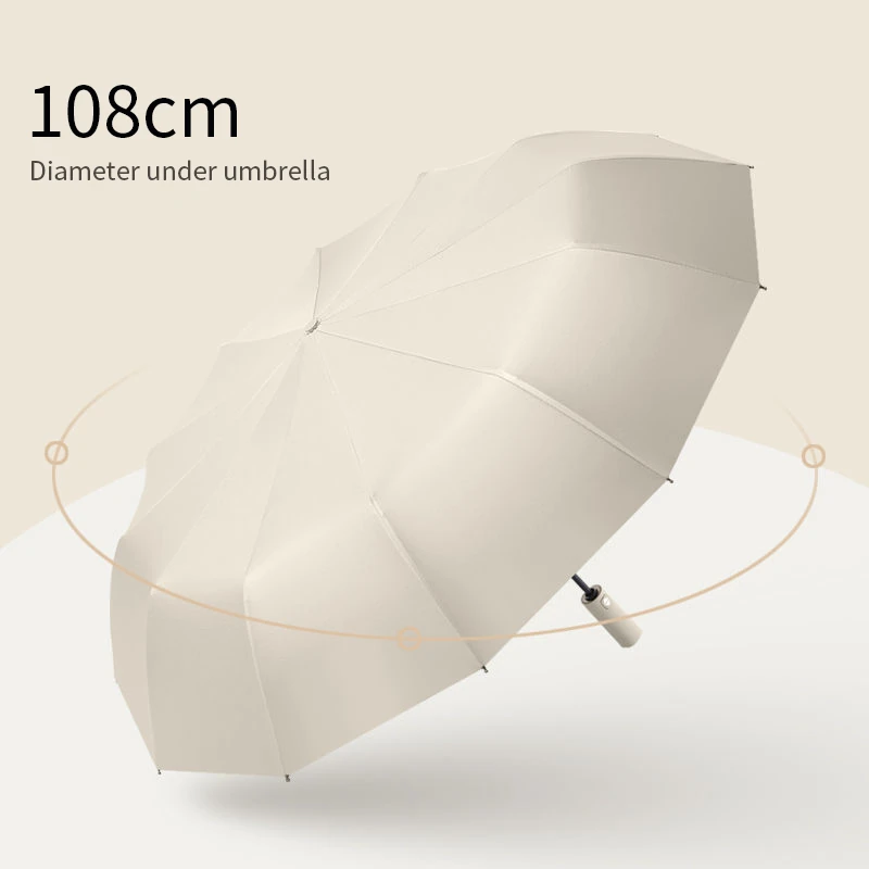 AGSIVO Travel Automatic Folding Umbrella 12 Ribs Reinforced Windproof UPF 50+ UV Protection Auto Open Close For Men and Women — view 4