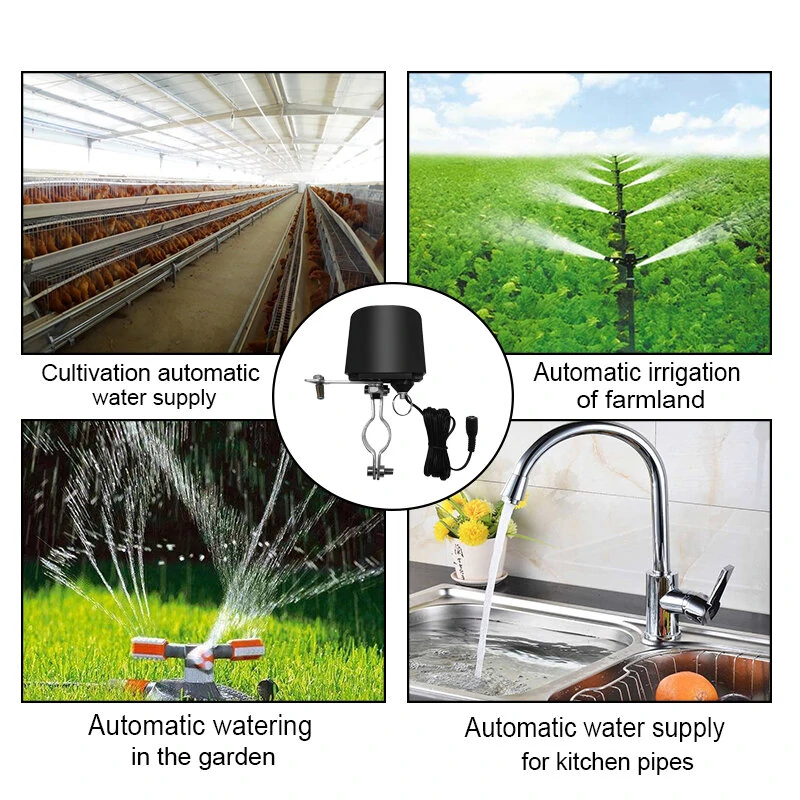 AGSIVO Tuya Wifi Smart Water Gas Valve Shut off App Remote Control Water Timer Sprinkler Controller Compatible With Alexa / Google Assistant Works with Smart Life and Tuya Application — view 5