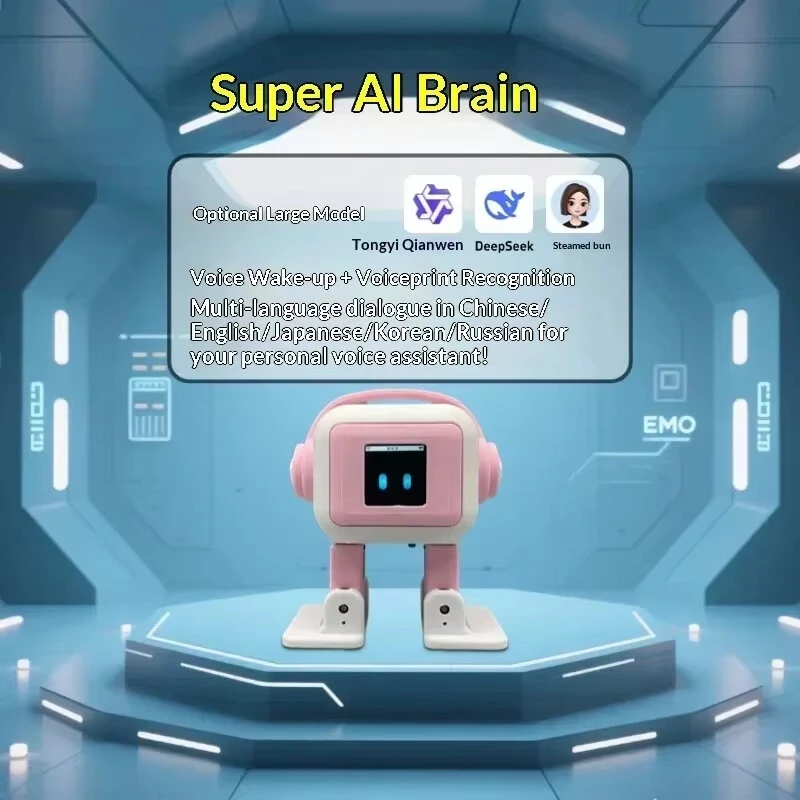 AI EMO Robot Interactive Chat Dancing Emotional Companion ESP32-S3 1.54-Inch TFT Screen 4 Servos 7.4V Voice Wake-Up Multi-Language Dialogue — view 5