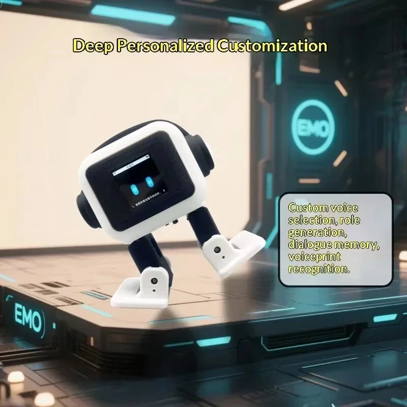 AI EMO Robot Interactive Chat Dancing Emotional Companion ESP32-S3 1.54-Inch TFT Screen 4 Servos 7.4V Voice Wake-Up Multi-Language Dialogue — view 6