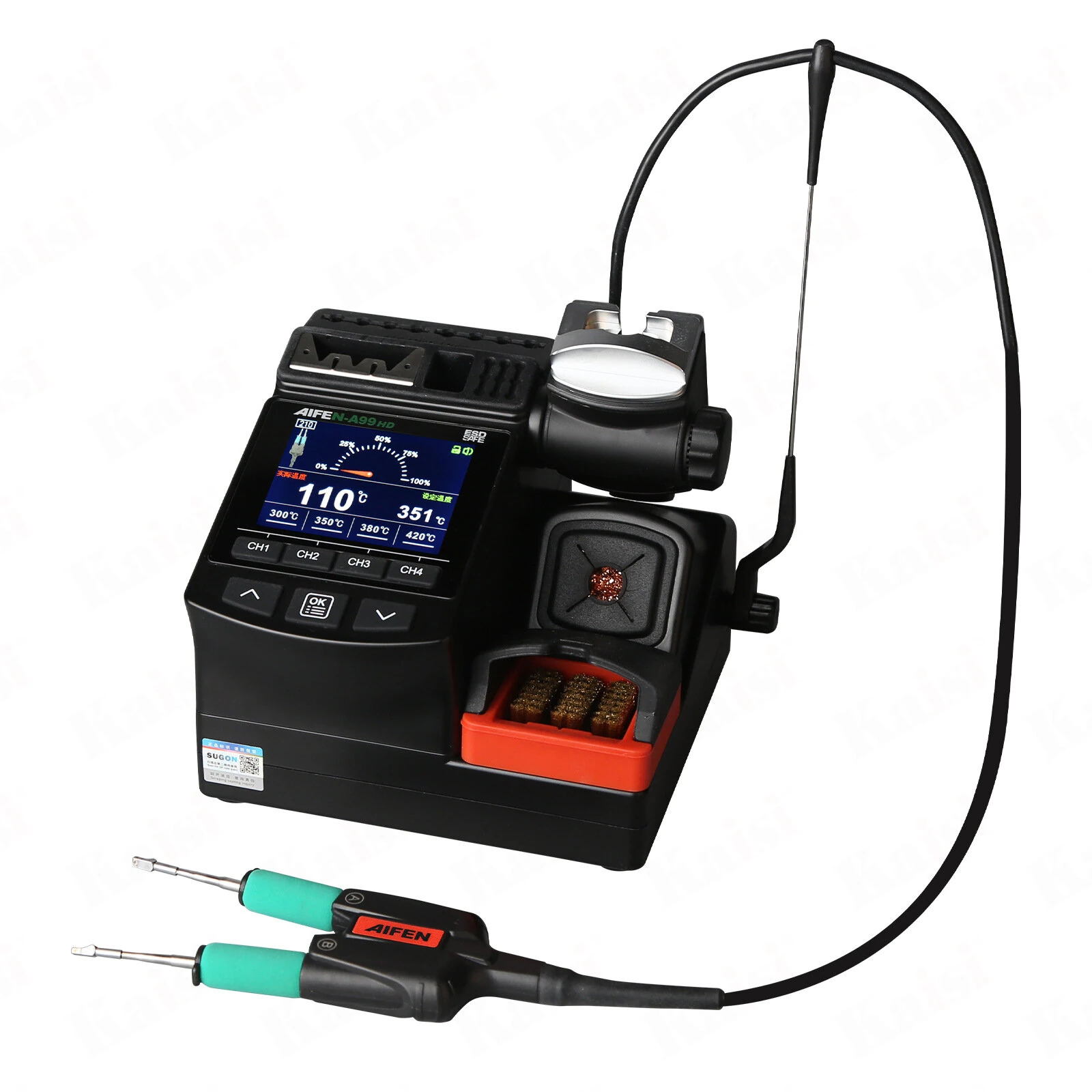 AIFEN A99HD Tweezers Soldering Station 320W Digital Rework Station With 4 Memory Channels 100°C-450°C Adjustable Temperature For SMD Electronics Repair — view 5