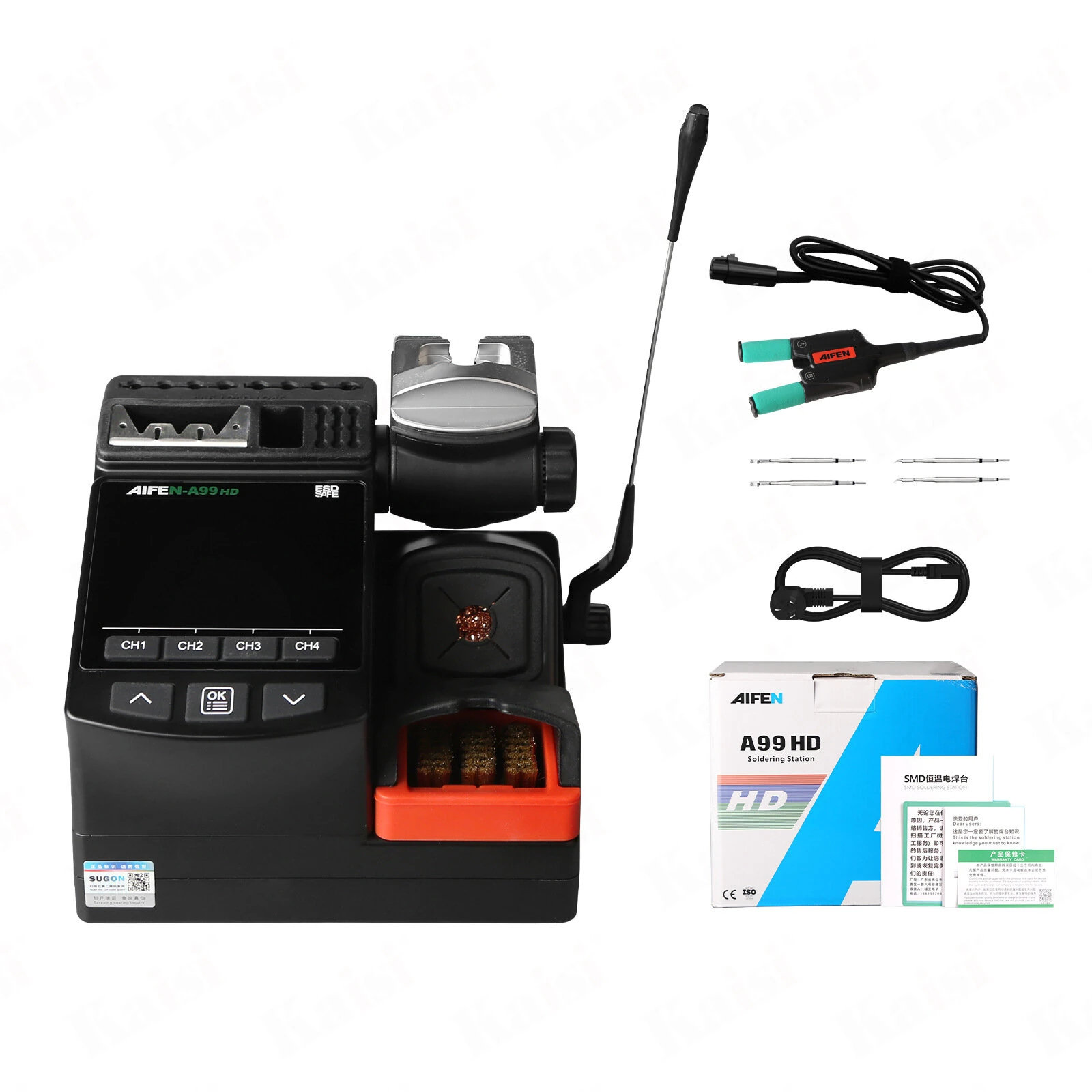 AIFEN A99HD Tweezers Soldering Station 320W Digital Rework Station With 4 Memory Channels 100°C-450°C Adjustable Temperature For SMD Electronics Repair — view 7