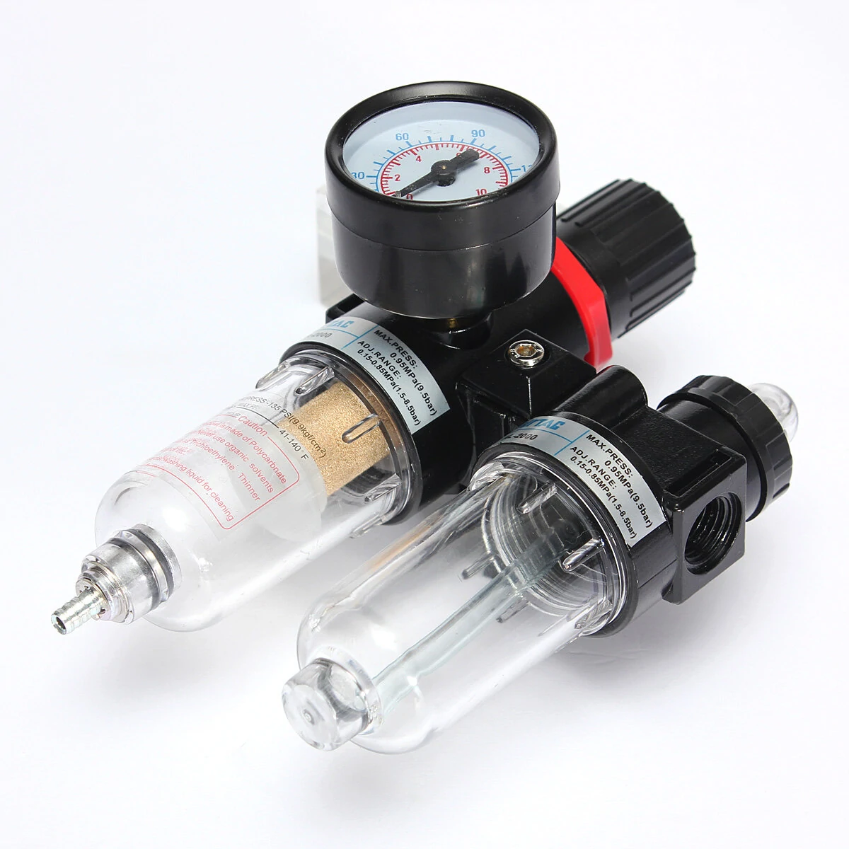 Air Pressure Regulator Water Separator Trap Filter Airbrush Compressor — Air