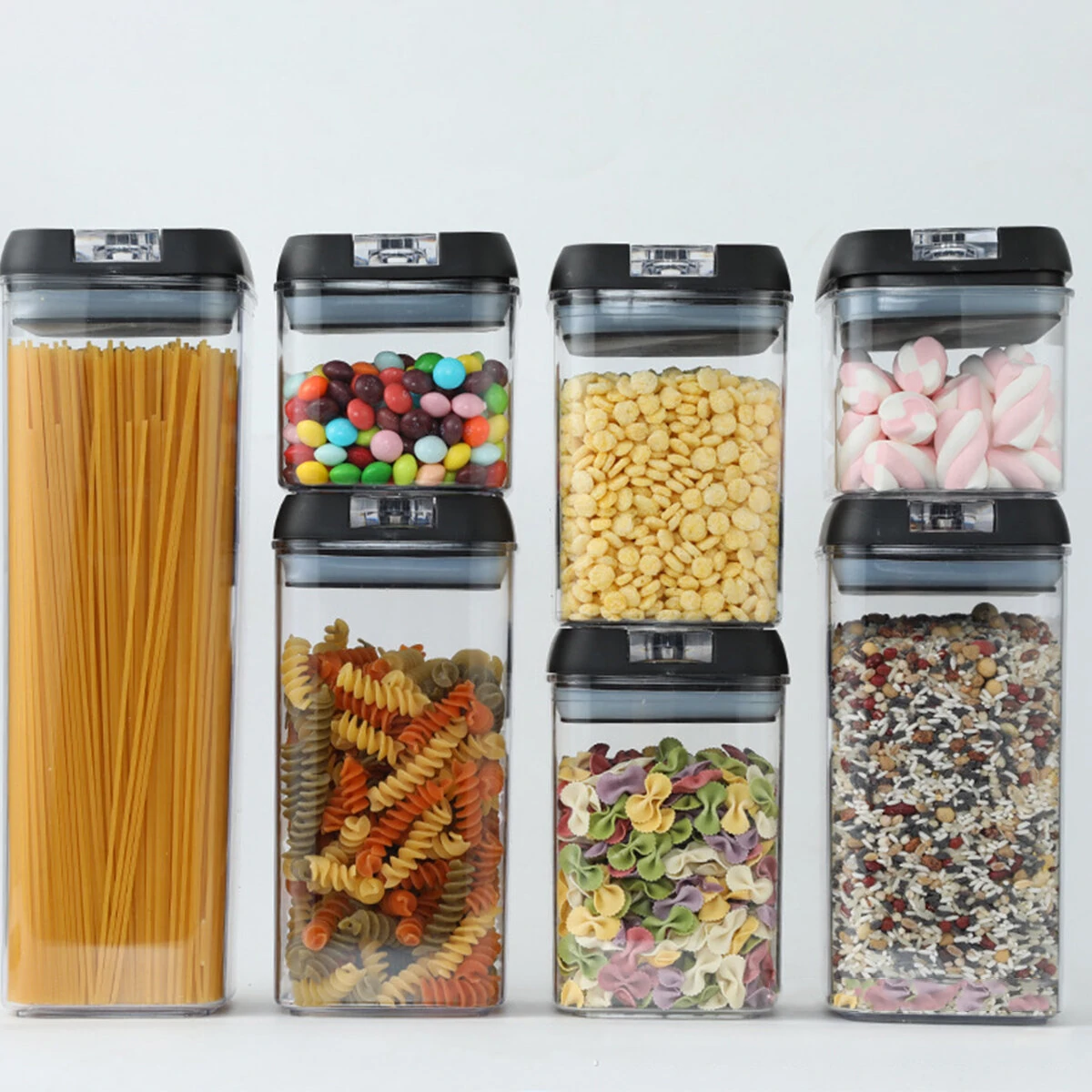 Air-Tight Food Storage Container for Cereals Easy Lock Sealed Jar Plastic Transparent Milk Powder Grains Candy Kitchen Organizer — image 1