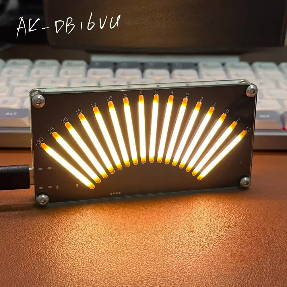 AK-DB16VU Electronic VU Retro Level Indicator 16-Bit Dual Mode Voice-Activated Music Level Indicator Music Spectrum Display — view 4