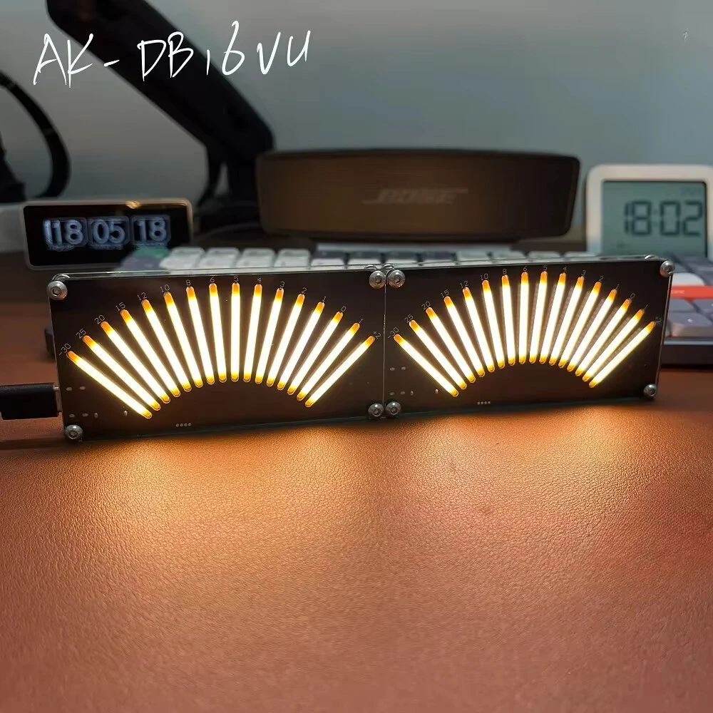 AK-DB16VU Electronic VU Retro Level Indicator 16-Bit Dual Mode Voice-Activated Music Level Indicator Music Spectrum Display — view 5