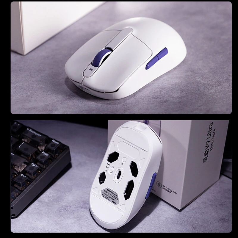 AKKO V9 Master Gaming Mouse Tri-mode PAW3955 Sensor Max 65000DPI Dual 8K Return Rate 39g Lightweight 86H Playback E-sports Gamer Mice — view 4