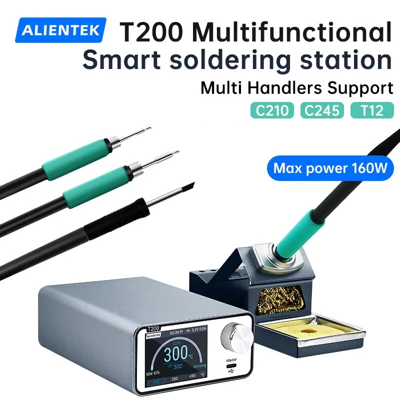 ALIENTEK T200 Smart Soldering Station 160W PID Temperature Control Welding Rework Station For C245 C210 T12 Tips — view 2