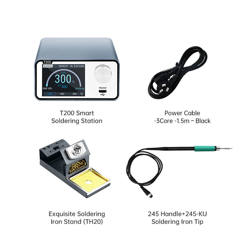 ALIENTEK T200 Smart Soldering Station 160W PID Temperature Control Welding Rework Station For C245 C210 T12 Tips — view 6