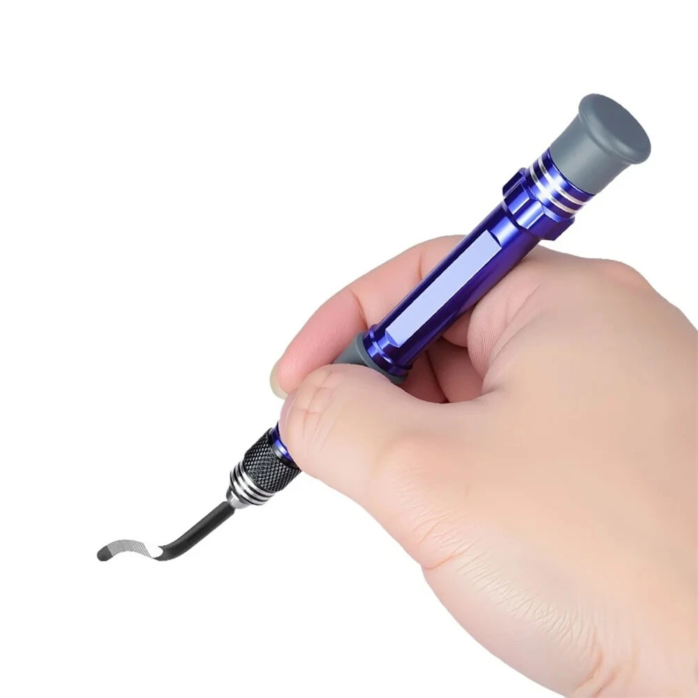 Aluminum Handle Deburring Tool Trimming Cutter with Replaceable Blades for Metal Plastic Wood Precision Craft Rotary Bit — view 5