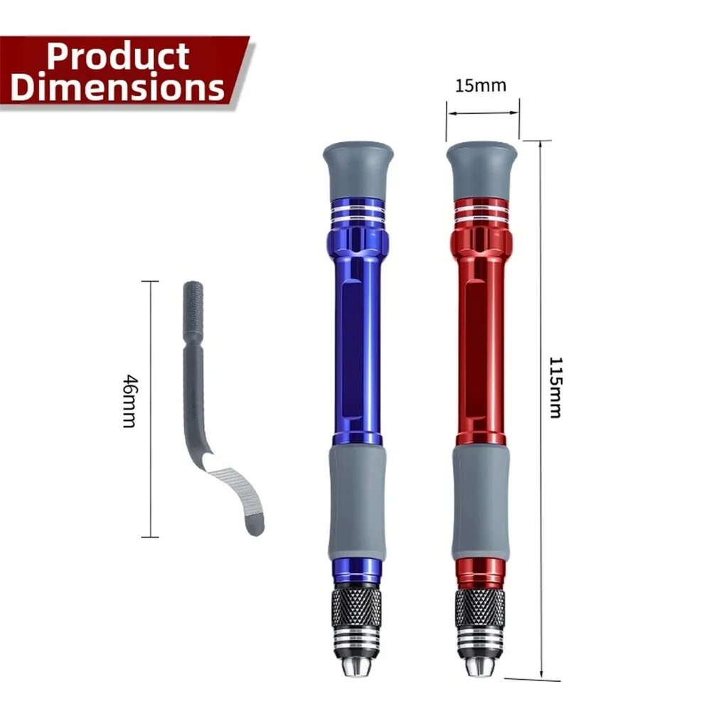 Aluminum Handle Deburring Tool Trimming Cutter with Replaceable Blades for Metal Plastic Wood Precision Craft Rotary Bit — view 7