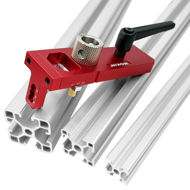 Aluminum Profile 2-in-1 Hole Puncher M6M8 Through-hole Tapping Locator with 14mm Drill Sleeve for 2020 2040 2060 3030 3060 4040 4060 Profiles — view 9