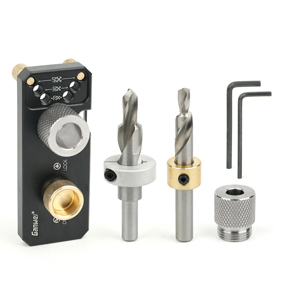 Aluminum Profile Drilling Jig 20/30/40 Series Profile Positioning Punching Locator Set with M6 and M8 Step Drill Bits — view 2