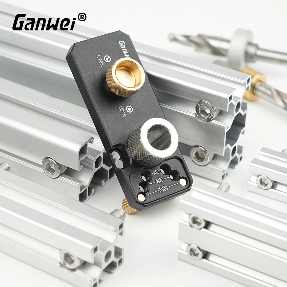Aluminum Profile Drilling Jig 20/30/40 Series Profile Positioning Punching Locator Set with M6 and M8 Step Drill Bits — view 5