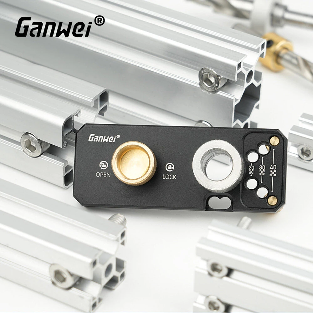 Aluminum Profile Drilling Jig 20/30/40 Series Profile Positioning Punching Locator Set with M6 and M8 Step Drill Bits — view 6