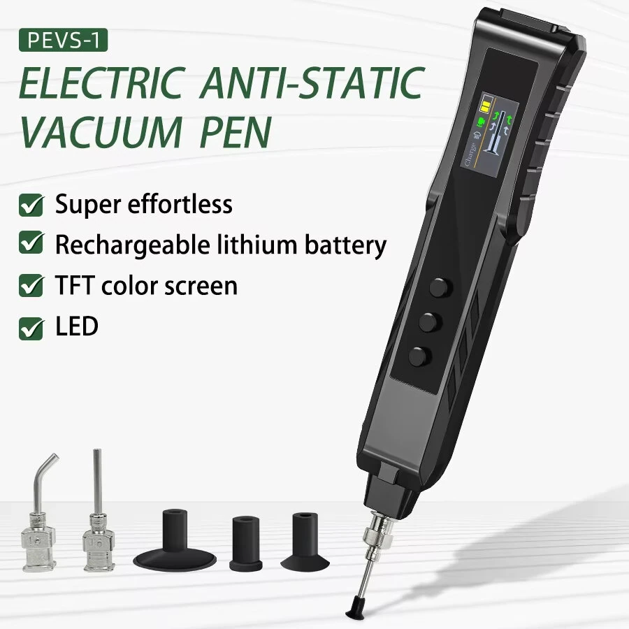 AMNVOLT 140g Lift Electric Vacuum Suction Pen Rechargeable Portable SMD IC Handling Tool Built-in Mini Pump Anti-Static LED Light Type-C Charging Screen Display — view 5