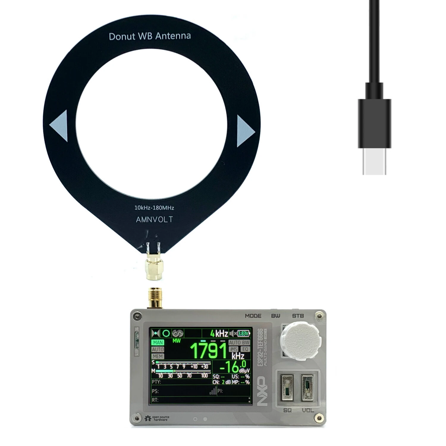 AMNVOLT C3 Mini TEF6686 DSP Radio ESP32 Chip Full Band Radio FM/LW/MW/SW Radio Receiver PE5PVB Open-source — view 2