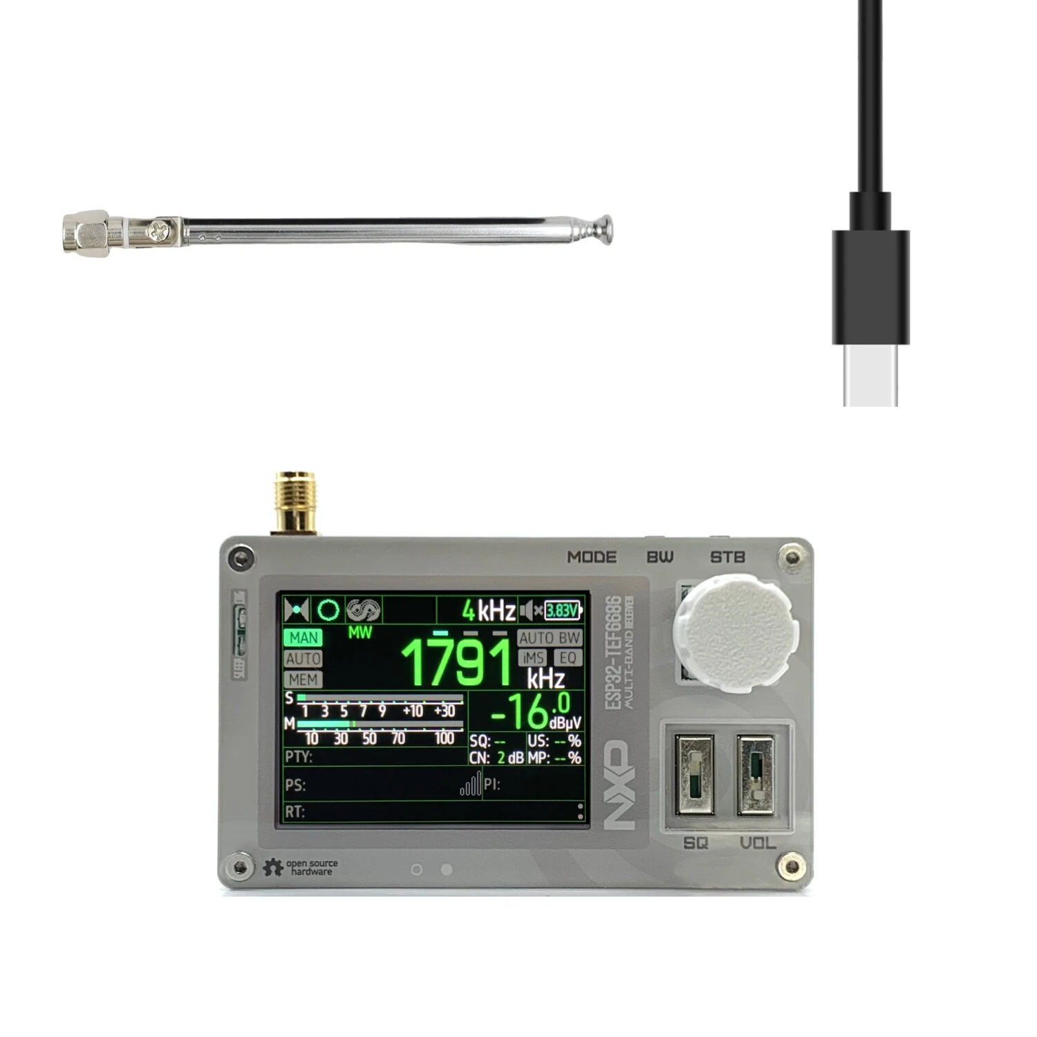 AMNVOLT C3 Mini TEF6686 DSP Radio ESP32 Chip Full Band Radio FM/LW/MW/SW Radio Receiver PE5PVB Open-source — view 3