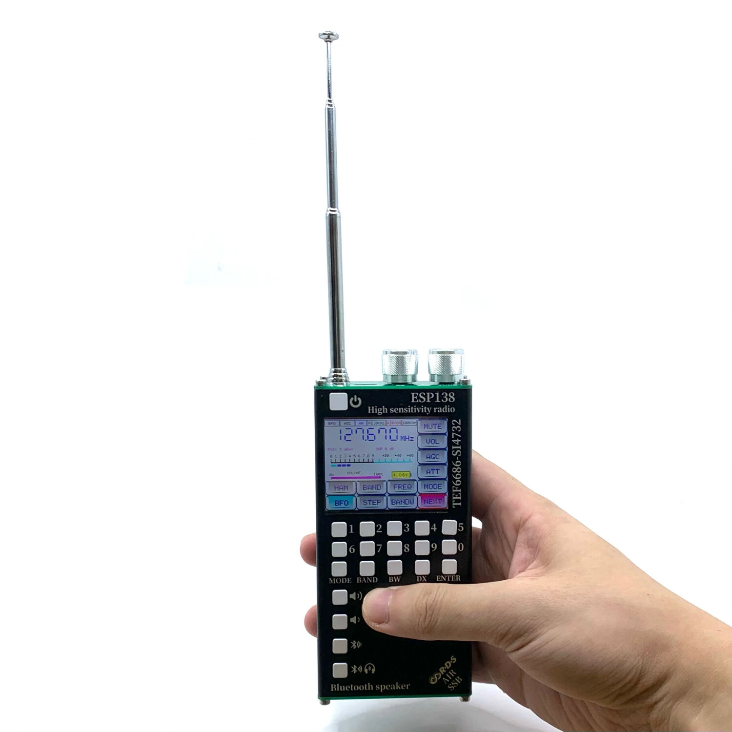 AMNVOLT SI4732 TEF6686 Dual-system Full-Band Radio FM AM SSB Air Band Receiver + TEF6686 FM Receiver 2-in-1 Handheld Radio with Bluetooth — view 6