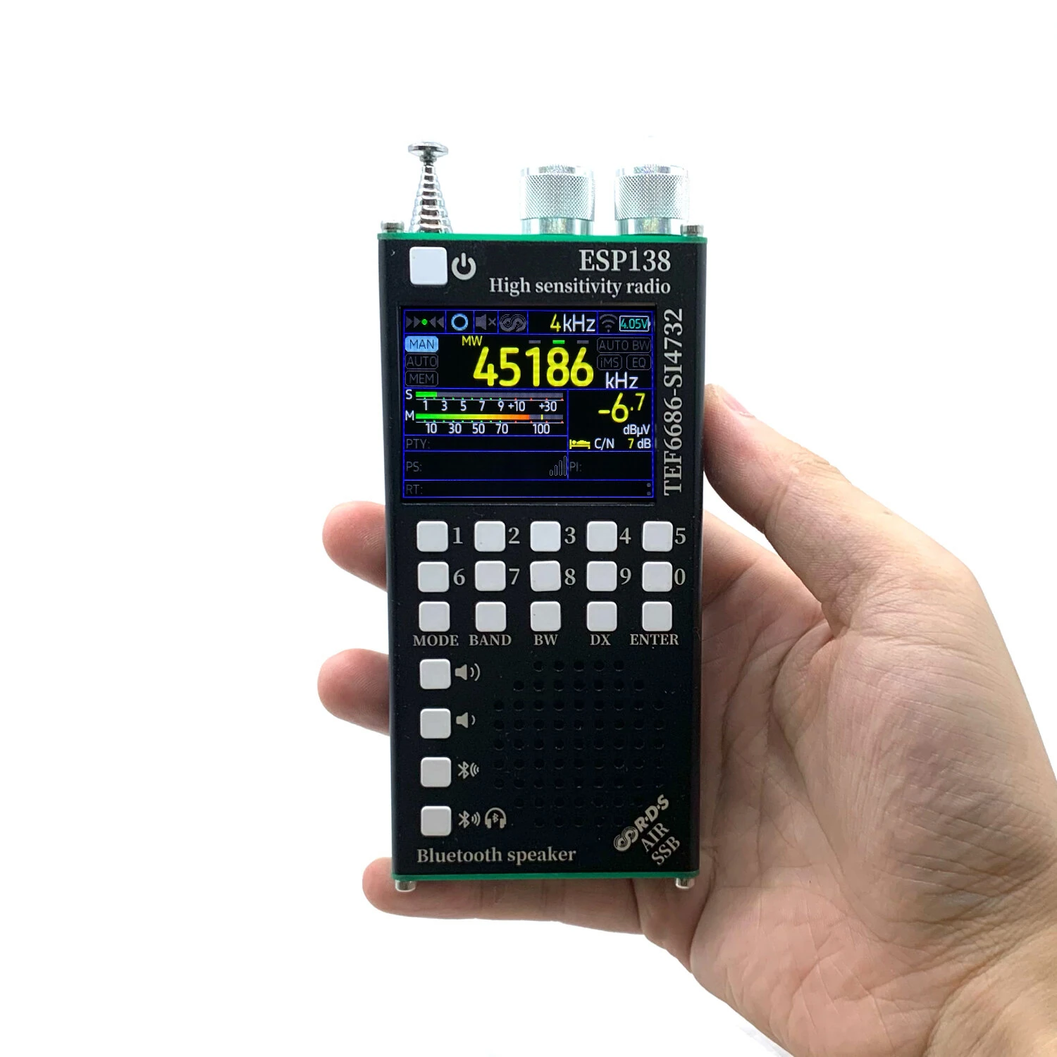 AMNVOLT SI4732 TEF6686 Dual-system Full-Band Radio FM AM SSB Air Band Receiver + TEF6686 FM Receiver 2-in-1 Handheld Radio with Bluetooth — view 8