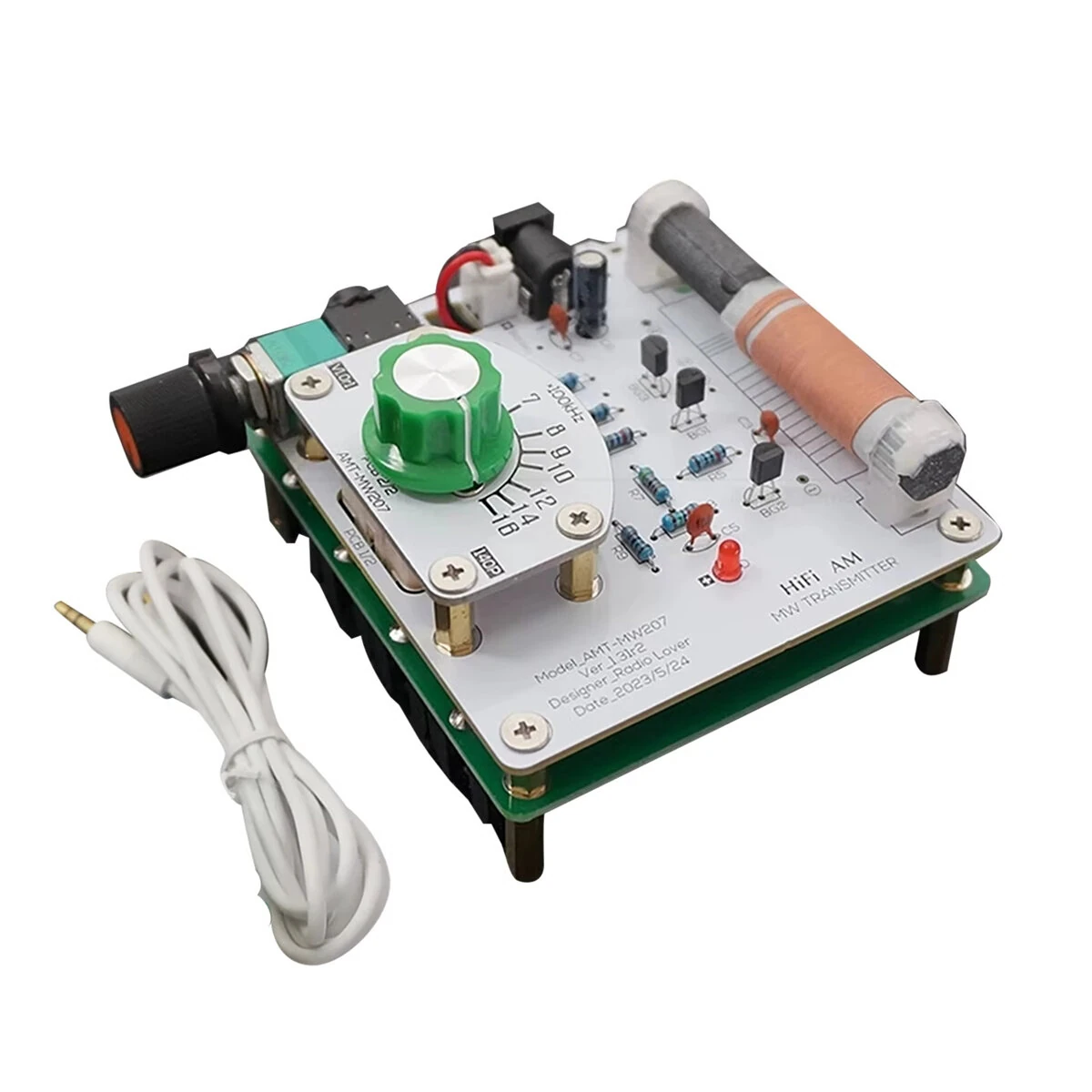 AMTMW207 525~1605kHz Medium Wave AM Radio Transmitter AM Source with 3.5mm Headphone Signal Cable DIY Circuit Board Assembled — AMTMW207