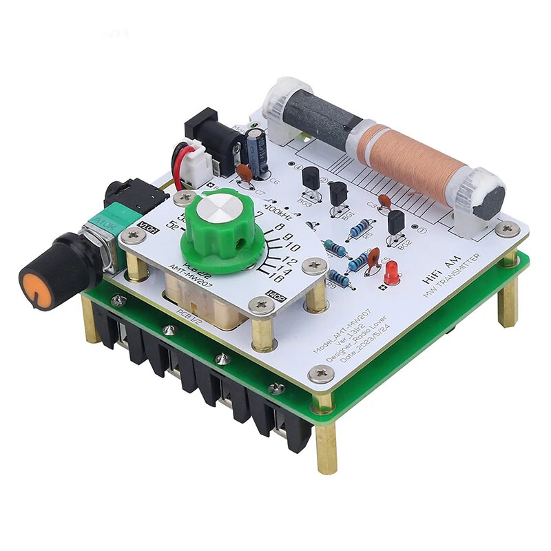 AMTMW207 Medium Wave Radio Transmitter High Fidelity AM Radio Transmitter DIY Circuit Board 525~1605kHz 6V — image 1