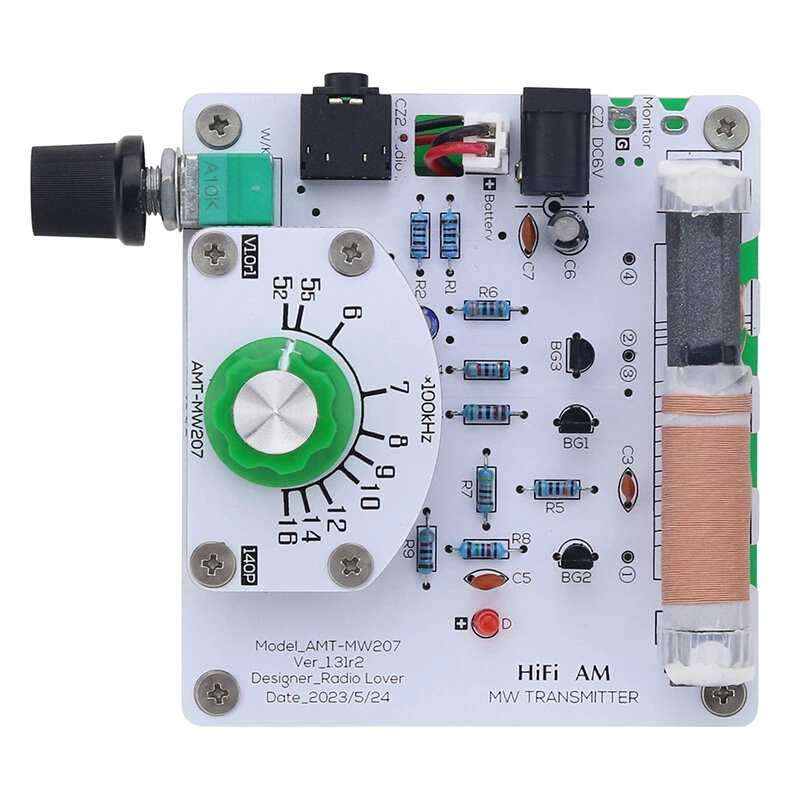 AMTMW207 Medium Wave Radio Transmitter High Fidelity AM Radio Transmitter DIY Circuit Board 525~1605kHz 6V — view 5
