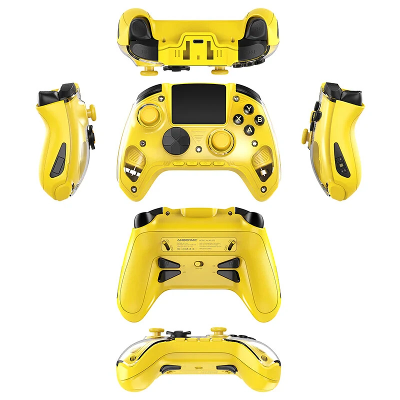 ANBERNIC RG G01 Tri-mode Smart Game Controller with 2.5D Curved Screen Dual Mode Hall Effect Triggers 1000Hz 2100mAh Wireless bluetooth Controller for PC Switch Steam iOS Android — view 5