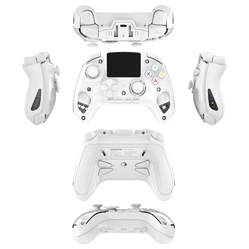 ANBERNIC RG G01 Tri-mode Smart Game Controller with 2.5D Curved Screen Dual Mode Hall Effect Triggers 1000Hz 2100mAh Wireless bluetooth Controller for PC Switch Steam iOS Android — view 6