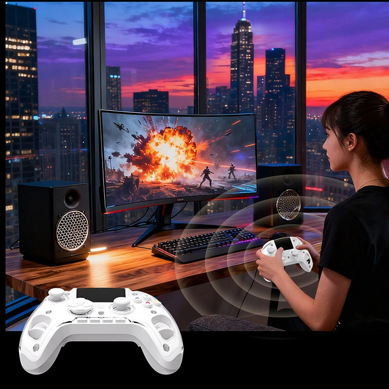 ANBERNIC RG G01 Tri-mode Smart Game Controller with 2.5D Curved Screen Dual Mode Hall Effect Triggers 1000Hz 2100mAh Wireless bluetooth Controller for PC Switch Steam iOS Android — view 7