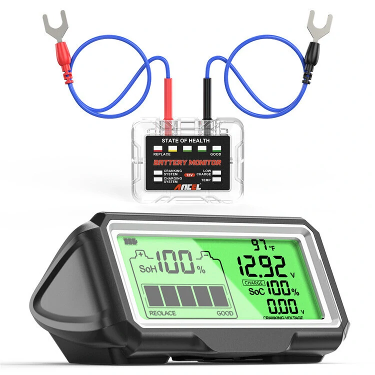 ANCEL BM200 PRO 12V LED Car Battery Tester Monitor Head-Up Display Waterproof SOH SOC Charging Battery Capacity Analyzer Tools