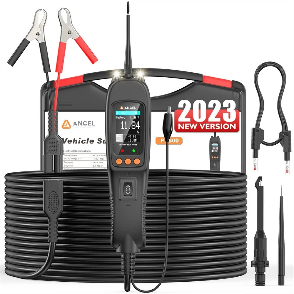 ANCEL PB500 Circuit Tester Automotive Diagnostic Tool with Multi Functional 7 Test Modes Dual Display High Precision and Overload Protection for DC/AC Voltage Frequency Duty Cycle