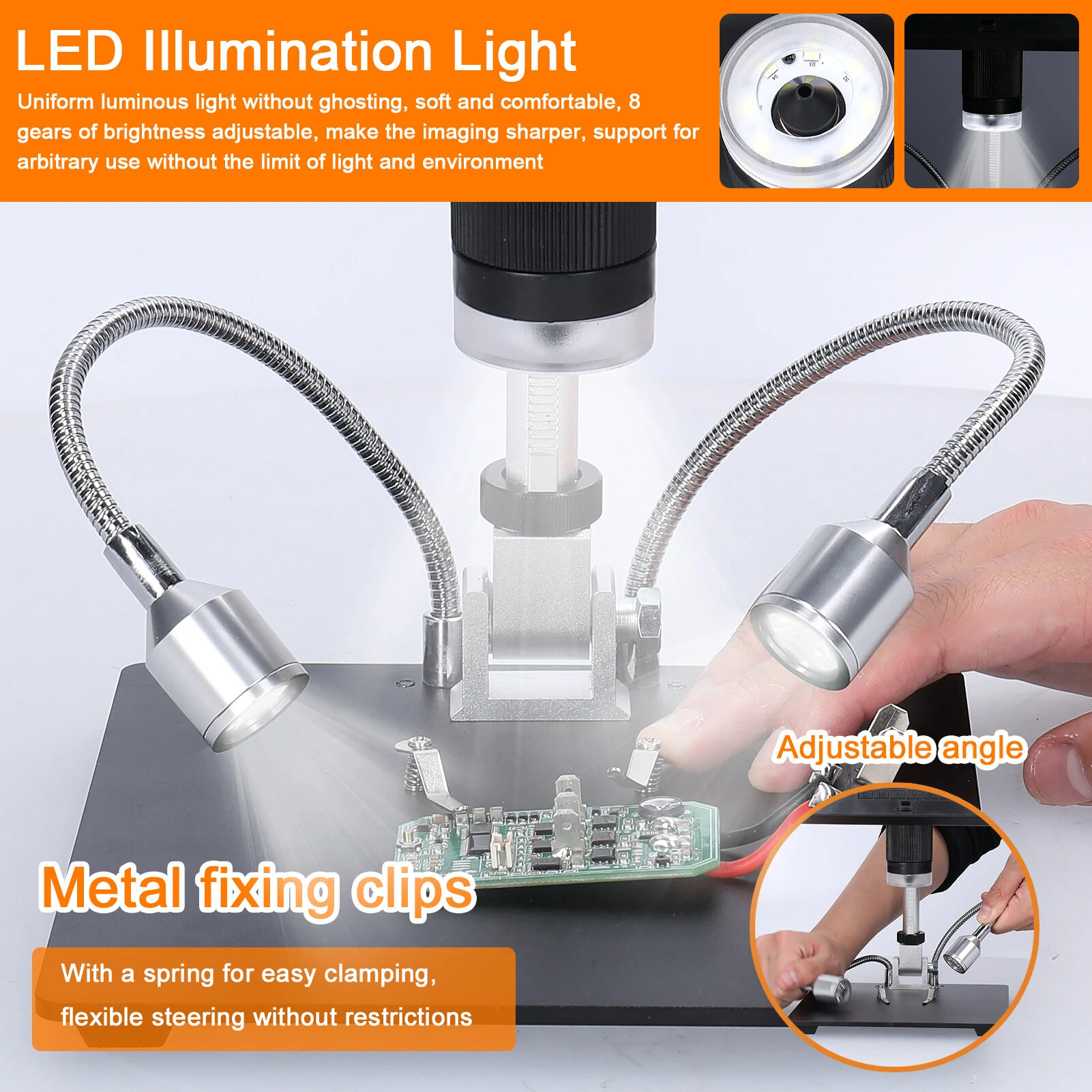ANDONSTAR 10 Inch Digital Microscope  4X Zoom 1080P LCD Display Magnifier Soldering Microscope with LED — view 3