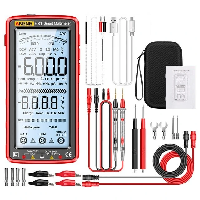 ANENG 681 Rechargable Digital Professional Multimeter Non-contact Voltage Tester AC/DC Voltage Meter Touch Screen Current Tester — ANENG
