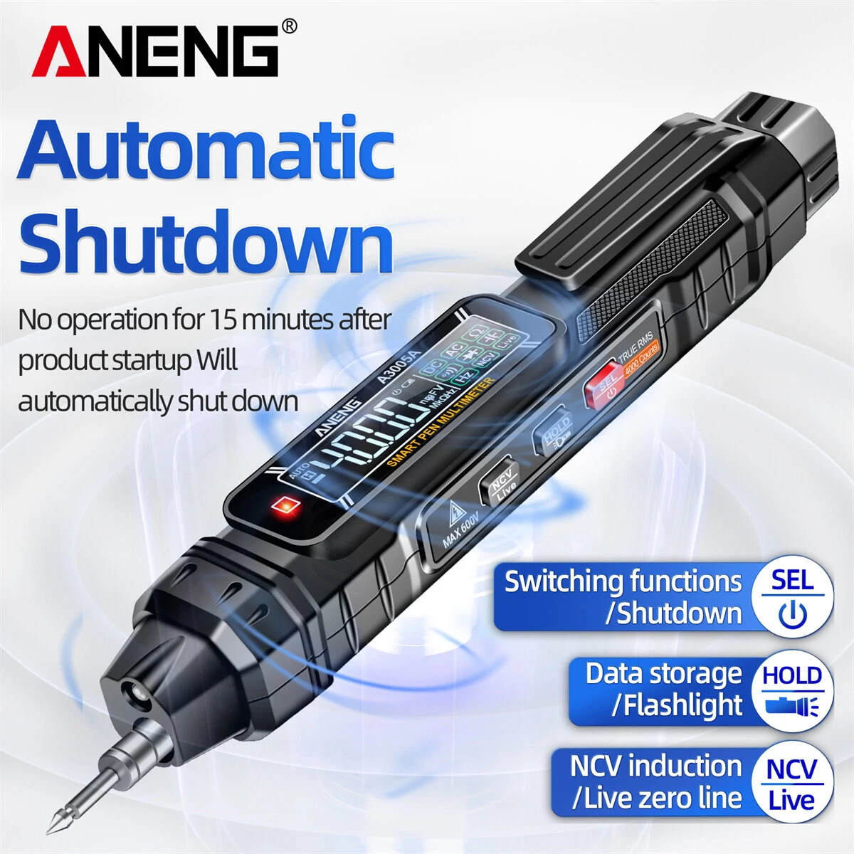 ANENG A3005A A3005APro 4000 Counts Professional Digital Multimeter Pen AC/DC Voltage Hertz Capacitance Resistance Diode Testing Auto Shutdown Essential Tool for Precision Electrical Measurements — view 4