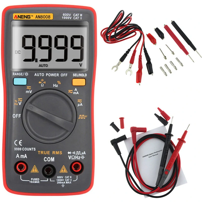 ANENG AN8008 True RMS Wave Output Digital Multimeter AC DC Current Volt Resistance Frequency Capacitance Test — ANENG