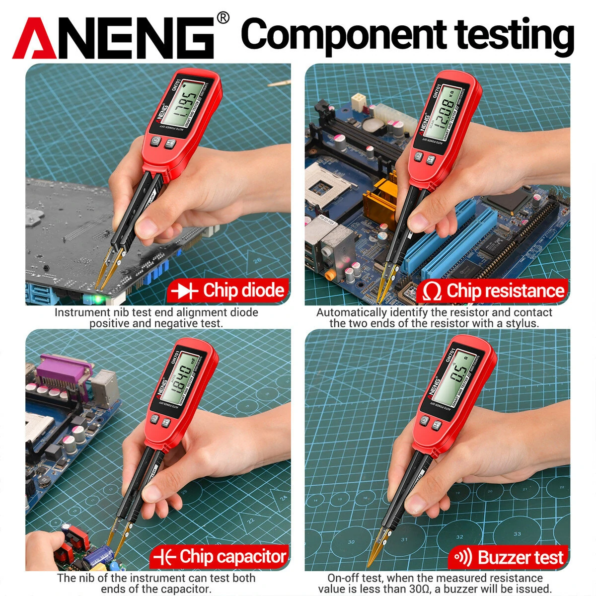 ANENG GN701 High Precision Smart SMD Tester Handheld Component Analysis Resistor Capacitor Diode Testing Secure CAT II Standard — view 7