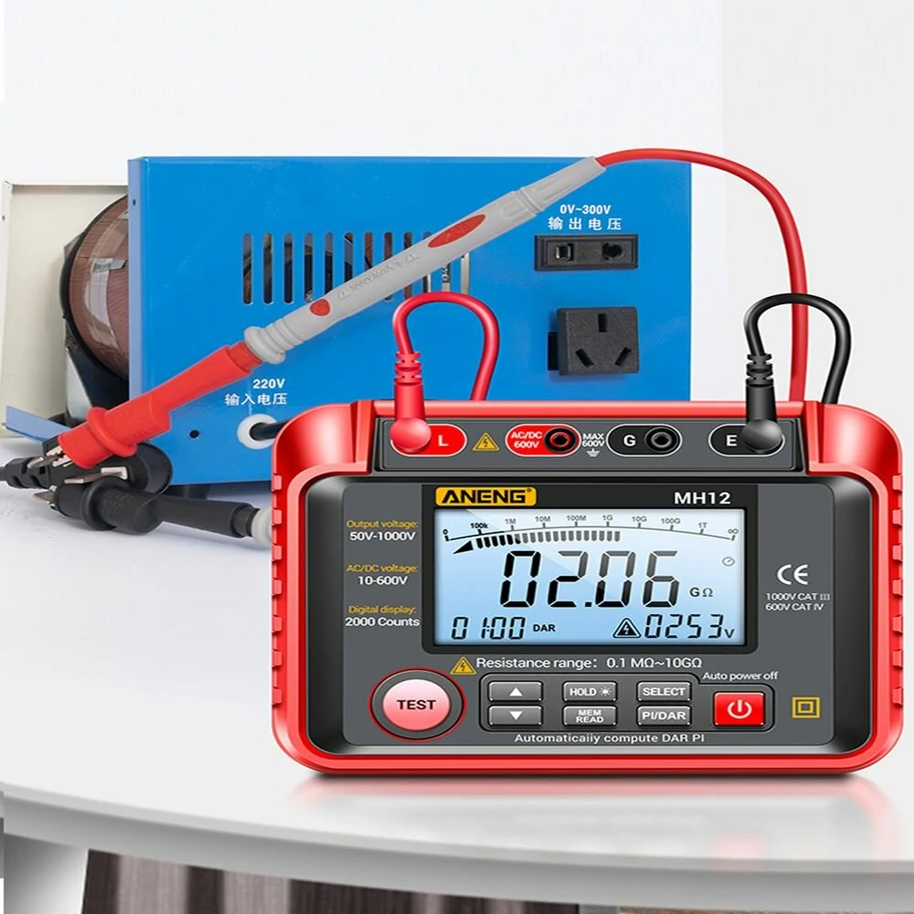 ANENG MH12 Insulation Earth Resistance Tester Digital Meter AC DC Ammeter Transistor Tester LCD Megohmmeter Meter Voltmeter Detect — view 5