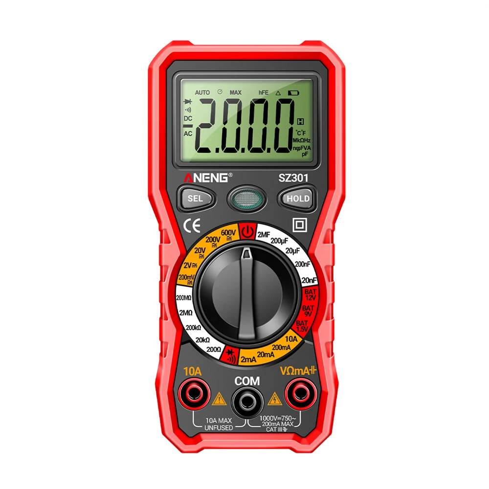 ANENG SZ301 Digital Multimeter AC/DC Votage Current Automatic Tester Electrical Resistance Ohm Ammeter Capacitance Meter — ANENG