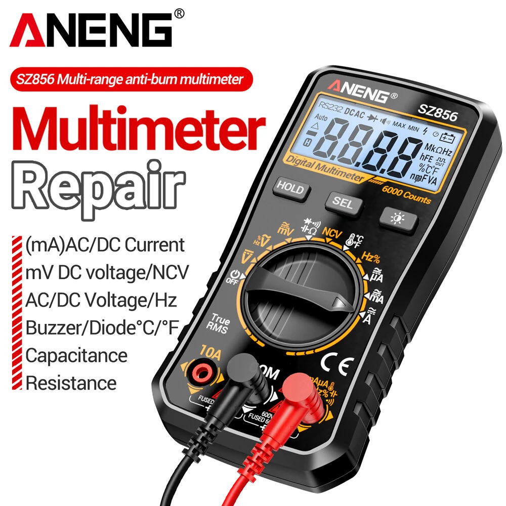 ANENG SZ855 SZ856 Digital Multimeter High-Precision True RMS AC/DC Voltage Current Temperature NCV Non-Contact Voltmeter Ammeter DIY Tester Tool — view 3