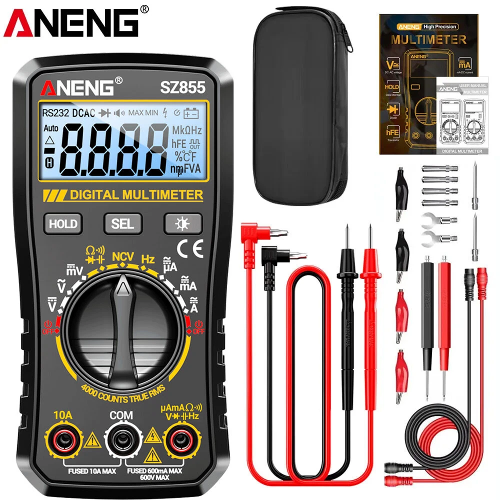 ANENG SZ855 SZ856 Digital Multimeter High-Precision True RMS AC/DC Voltage Current Temperature NCV Non-Contact Voltmeter Ammeter DIY Tester Tool — view 9