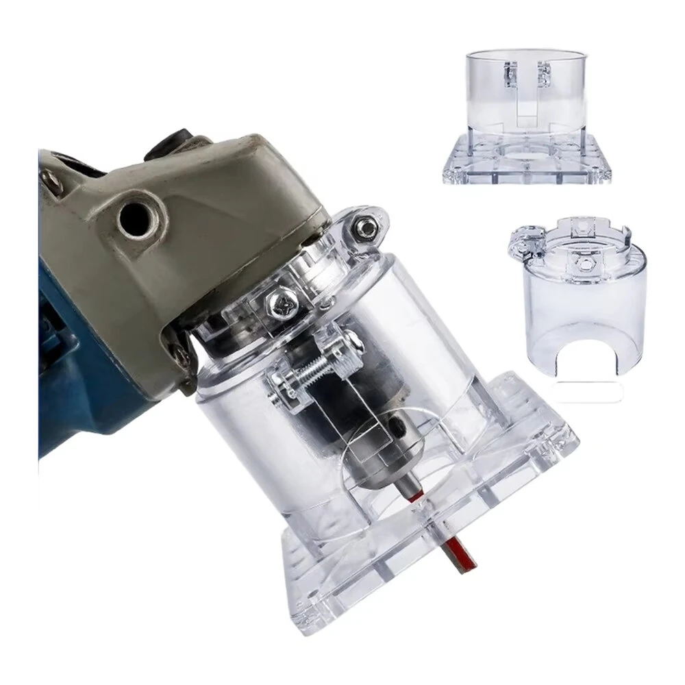 Angle Grinder Conversion Trimmer Housing for Woodworking Round Edge Grooving Carving Adjustable Depth Fixed Adapter — image 1