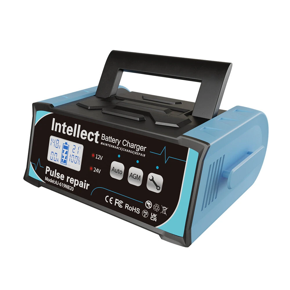 ANJING 200W 12V 11A 24V 7A Intelligent Pulse Repair Battery Charger Lead-Acid Battery High Power Charger for Lead Acid/Water/Dry/Lead-Acid Battery/Start-Stop Battery 619NB20 — view 8