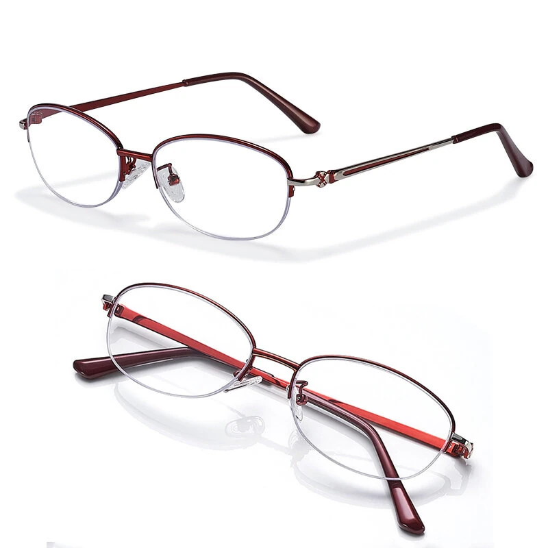 Anti-blue light HD Half Frame Reading Glasses Lightweight Comfy Elegant Women's Presbyopia Glasses